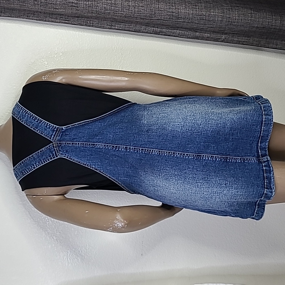 Urban Outfitters Mini Dress Size Medium Denim Skirtalls Money Hand Embellished - Picture 4 of 8